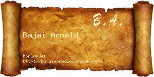Bajai Arnold névjegykártya